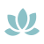 Novus Light blue lotus flower icon with five symmetrical petals on a plain white background.